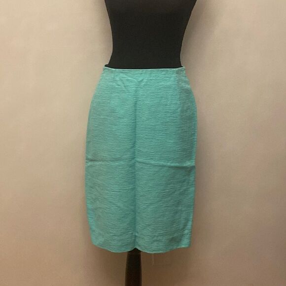 Teal vintage Oscar de la Renta pencil skirt